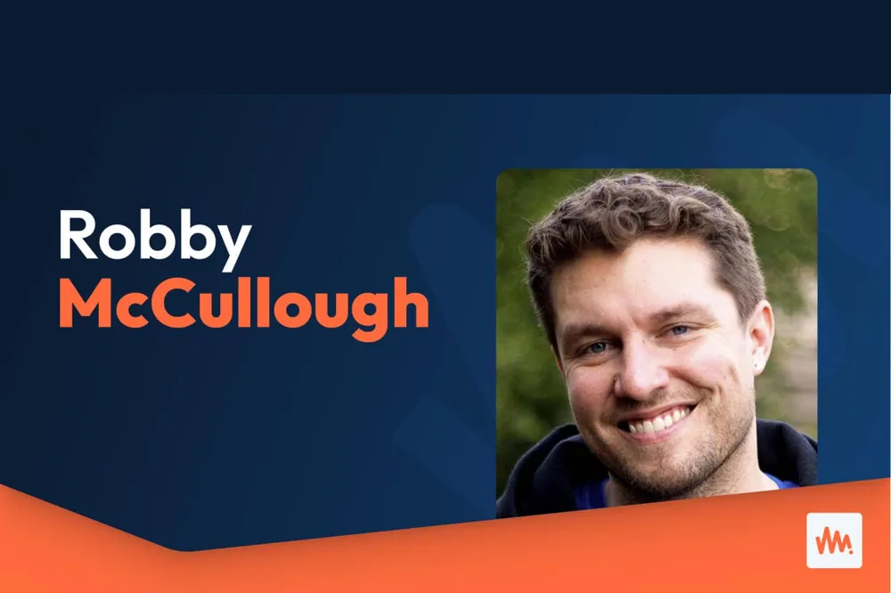 The WP Minute+ podcast thumbnail for "Can WordPress Keep Up With AI?" featuring Robby McCullough.